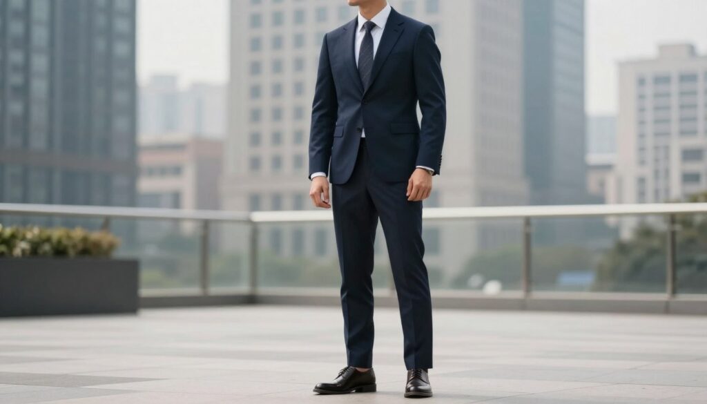 A stylish man in a well-fitted blazer standing confidently in an upscale urban setting, showcasing a smart-casual look suitable for various occasions. He pairs the blazer with tailored trousers and polished shoes, exuding a sense of sophistication. The background features a sleek cityscape with soft, diffused lighting that highlights the elegance of the outfit. The image is captured with a shallow depth of field to focus on the man, while the city buildings create a blurred backdrop. The mood is professional yet approachable, reflecting modern men's fashion in a versatile context, emphasizing the importance of dressing appropriately for different levels of formality. A stylish man in a well-fitted blazer standing confidently in an upscale urban setting, showcasing a smart-casual look suitable for various occasions. He pairs the blazer with tailored trousers and polished shoes, exuding a sense of sophistication. The background features a sleek cityscape with soft, diffused lighting that highlights the elegance of the outfit. The image is captured with a shallow depth of field to focus on the man, while the city buildings create a blurred backdrop. The mood is professional yet approachable, reflecting modern men's fashion in a versatile context, emphasizing the importance of dressing appropriately for different levels of formality.