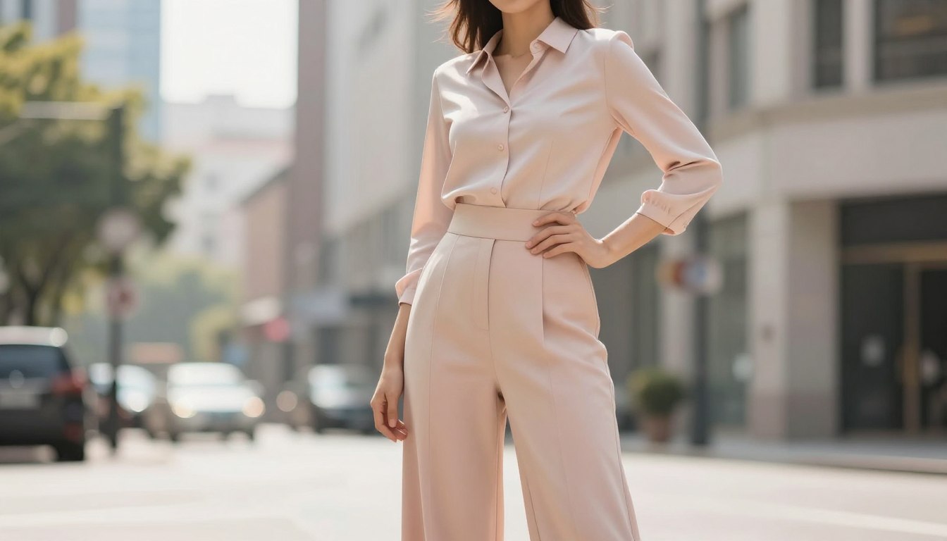 Jaka bluzka do szerokich spodni z wysokim stanem