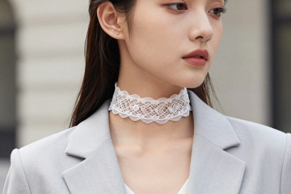 Biały choker