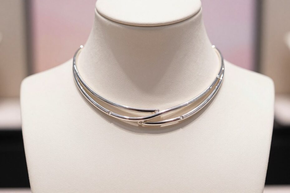 Choker srebrny podwójny